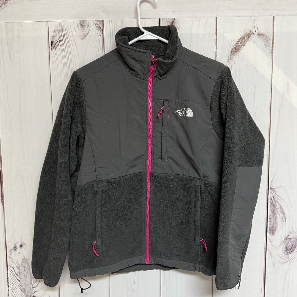 The North Face Denali‎ Fleece Jacket Women’s Medium Gray/Pink EUC